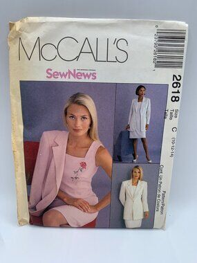 McCall's Misses Dress Coat Sewing Pattern Size 10 12 14 2618 Uncut 2000